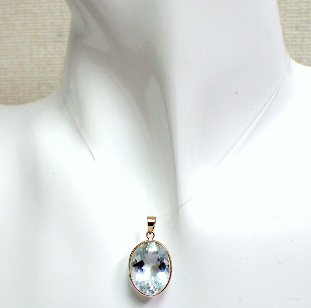 No reserve price - Pendant - 14 kt. Yellow gold - 6.80ct. tw. Aquamarine - *No Reserve Price* #1.0