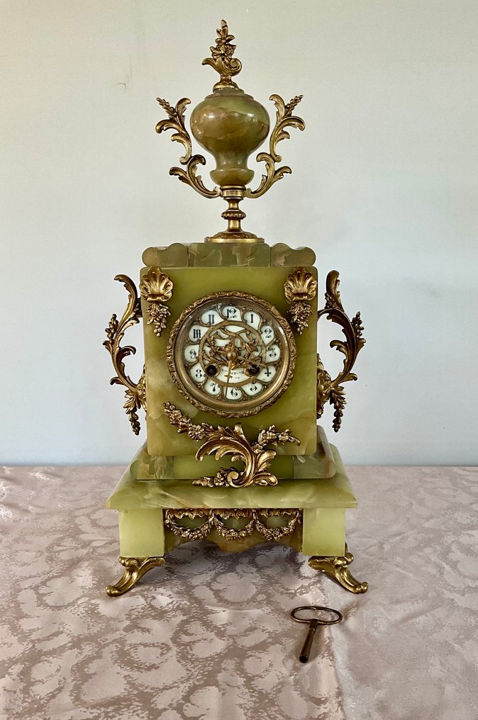 Pendule de cheminée - Onyx, Bronze, Laiton - 1850-1900 #2.1