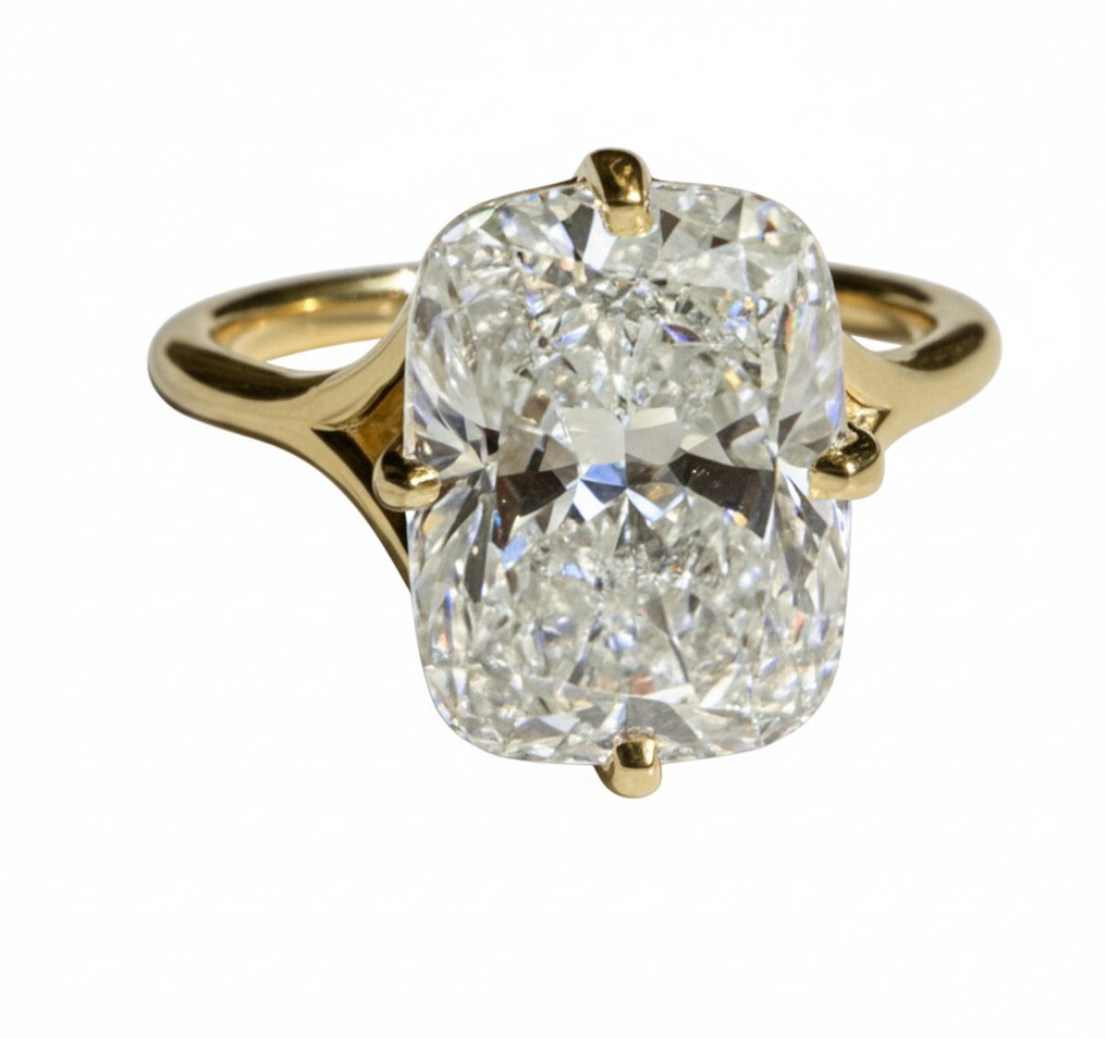 Ring - 14 karaat Geel goud - 3.51ct. tw. Diamant (Lab-grown) #1.0