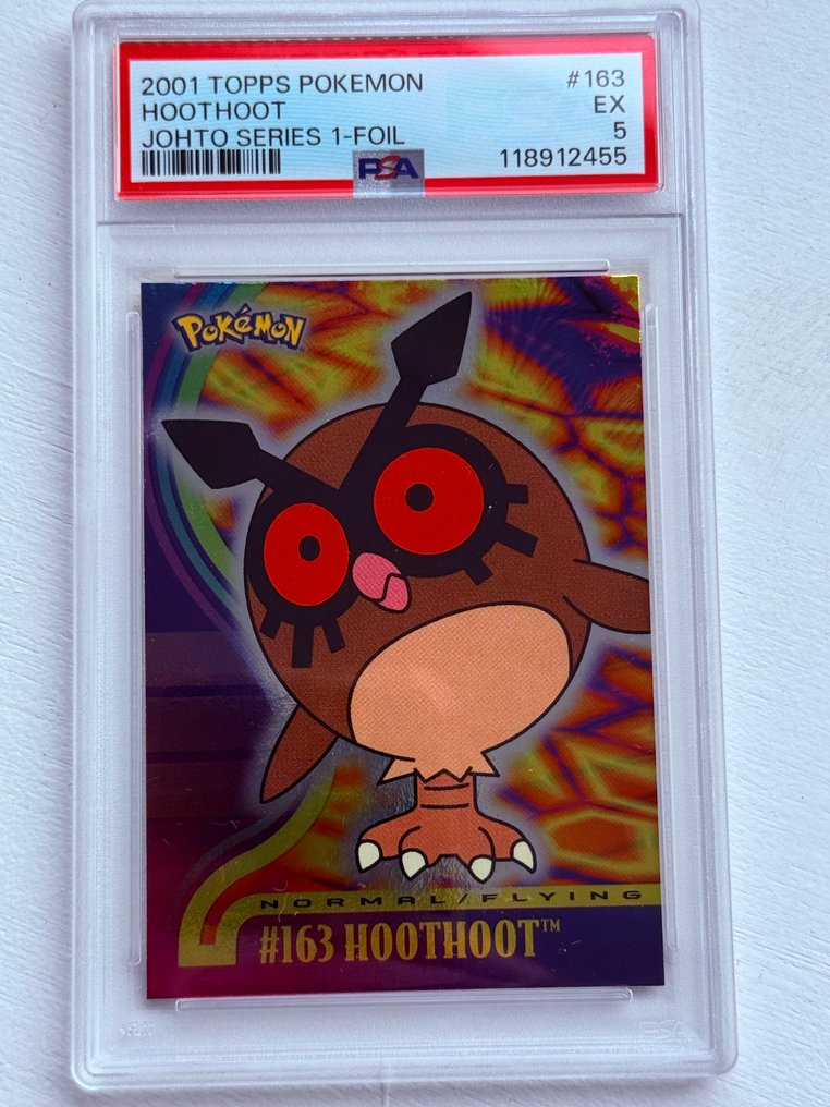 Pokémon - 1 Graded card - Hoothoot #163 Folie - PSA 5 - Various sets #1.0