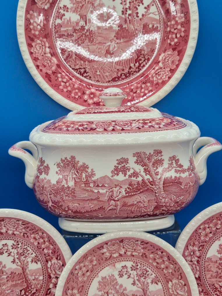 Service de table pour le dîner - Villeroy & Boch Mettlach – „Rusticana“ – Speiseservice im Mettlacher Kupferdruck, unterglasur - Porcelaine #1.0