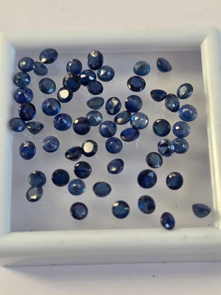 Ingen mindstepris - 58 pcs Blå Safir - 9.32 ct - GEM-TECH Istituto Gemmologico #1.0