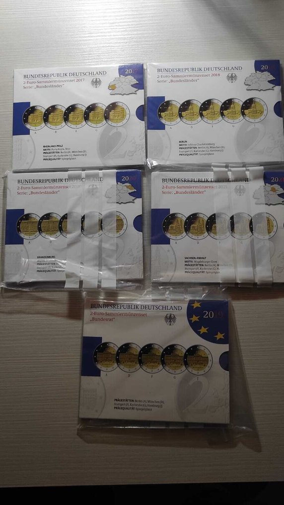 Germany. 2 Euro 2017/2021 (25 monete - 5 sets) (No reserve price) #1.0