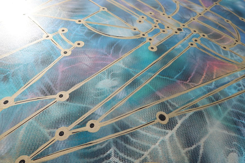 Ksavera - Abstract A1438 - Pearlescent painting on XXL canvas #4.3