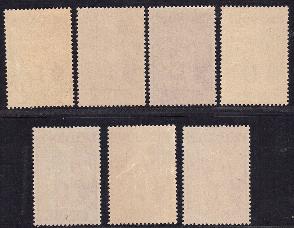 比利時 1933 - 洛坦林十字架，非常漂亮的居中。 - OBP 377/383 #1.0