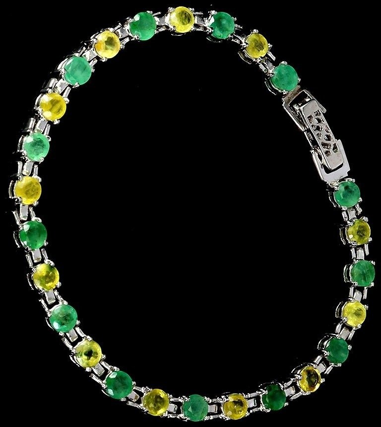 Senza prezzo di riserva - Bracciale Argento Smeraldo - Sapphire #3.2