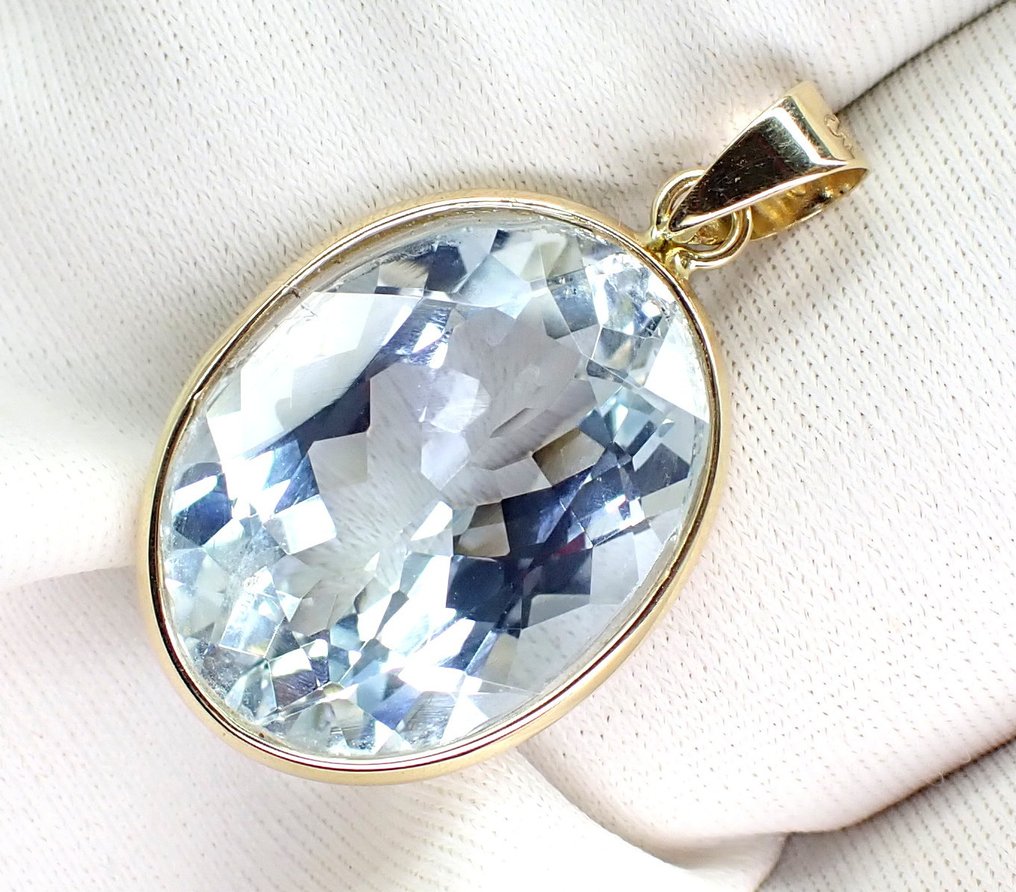 No reserve price - Pendant - 14 kt. Yellow gold - 6.80ct. tw. Aquamarine - *No Reserve Price* #1.0