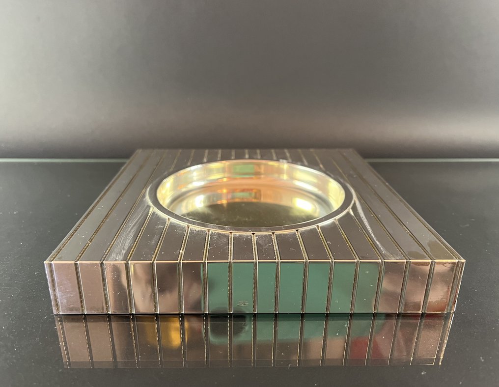 烟灰缸 - 镀银 - 意大利设计，20世纪70年代 #1.0