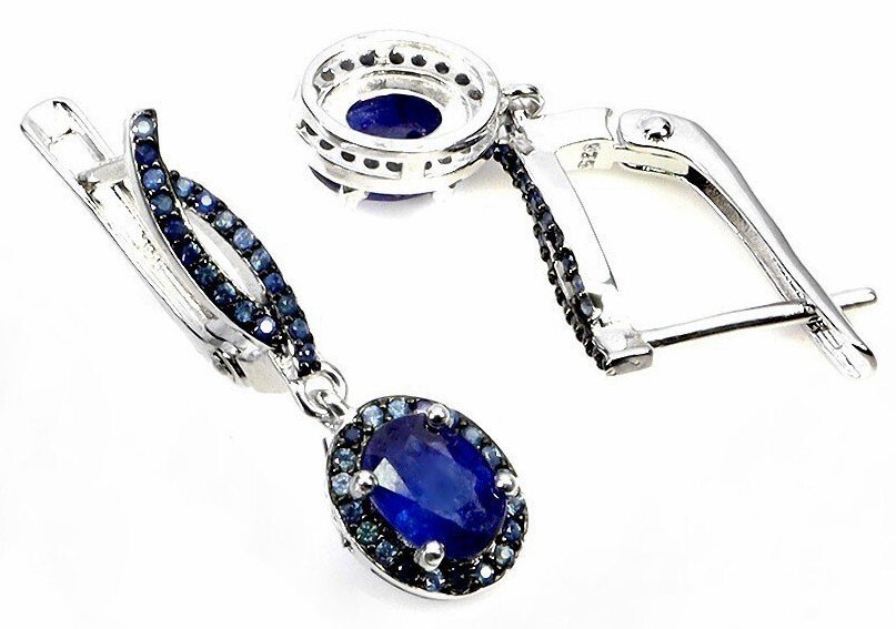 Senza prezzo di riserva - Orecchini Argento Zaffiro #3.2