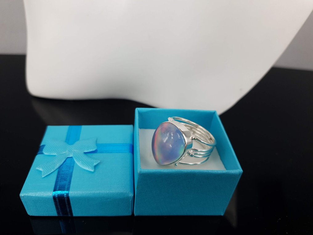 Φυσικός πολύτιμος λίθος όπαλ από ασήμι 925 / Δωρεάν αποστολή. - Δαχτυλίδι #1.0