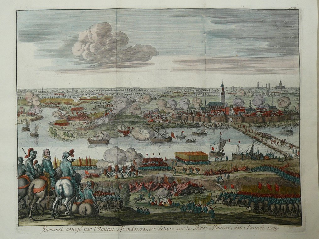 Holandia - Zaltbommel; Jan Luyken - Bommel door den Admirant belegert en door Prins Maurits geredt in den Jaere MDXCIX - 1681-1700 #1.0