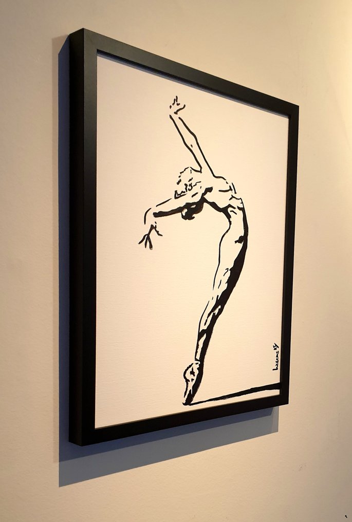Liesens - Ballerina (Handpainted on canvas met lijst) #2.1