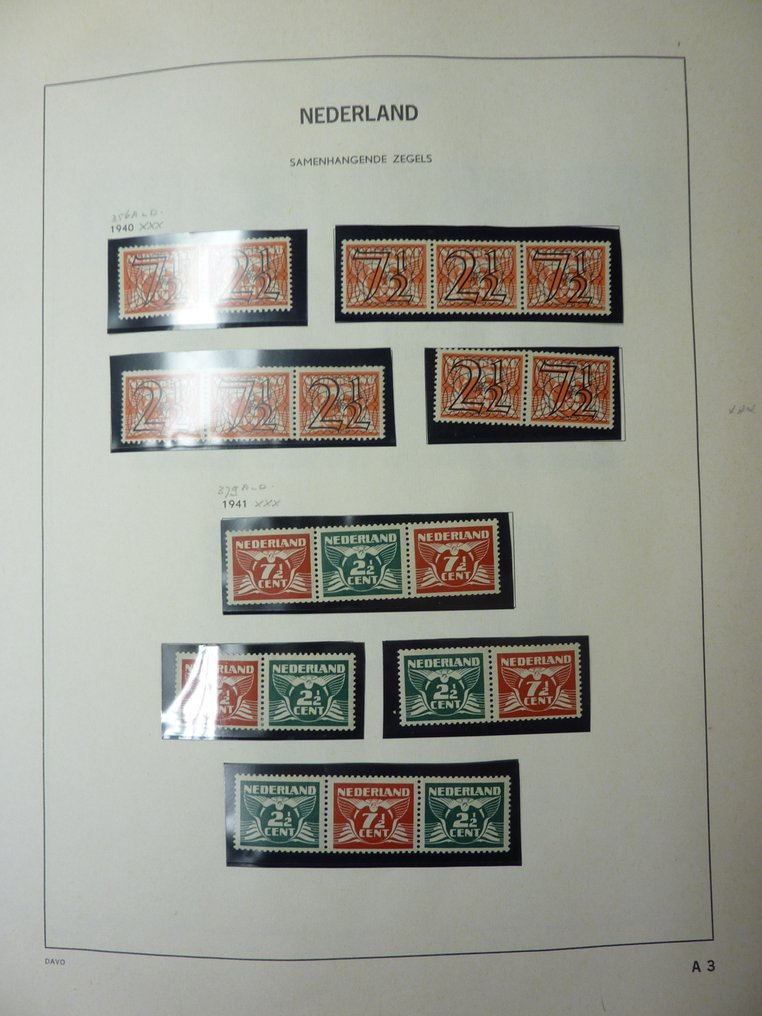 荷兰 1940/1967 - 收藏在DAVO相册中，未贴邮票的收藏 - Tussen NVPH 356/373 en 894/898 #2.1