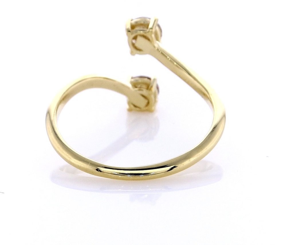 没有保留价 - 戒指 - 14K包金 黄金 - 0.79ct. tw. 钻石 (天然色彩的) #4.3