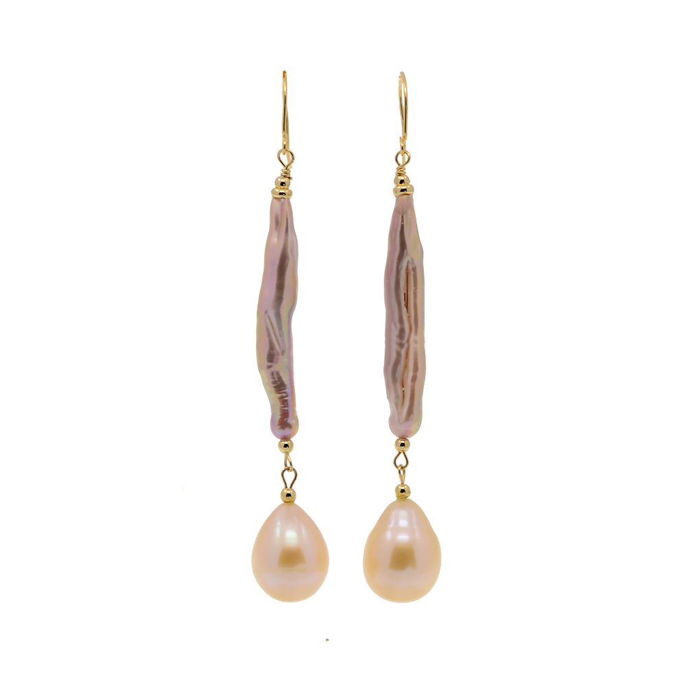 Zonder minimumprijs - 3-delige sieradenset - 18 karaat Geel goud Parel - Robijn #2.1