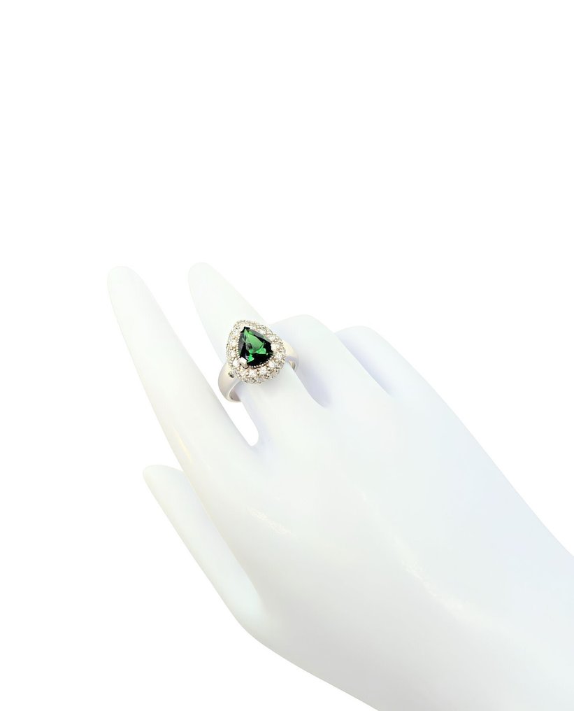 没有保留价 - 戒指 银 祖母绿 - 蓝宝石 - 7.00 千吨 #3.2