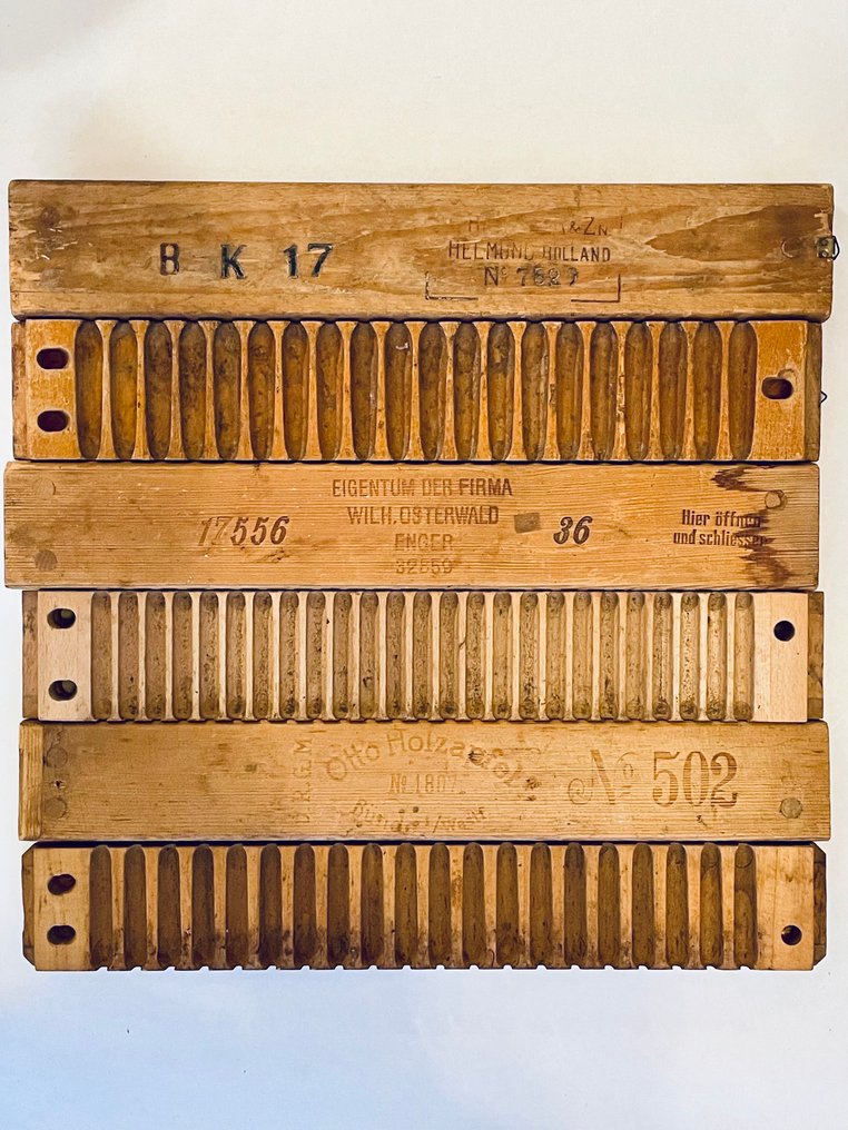 Wilh. Osterwald - χωρίς τιμή ασφαλείας - Υγραντήρας (3) - Ξύλο - 3x ξύλινες καλούπες για πούρα #2.1