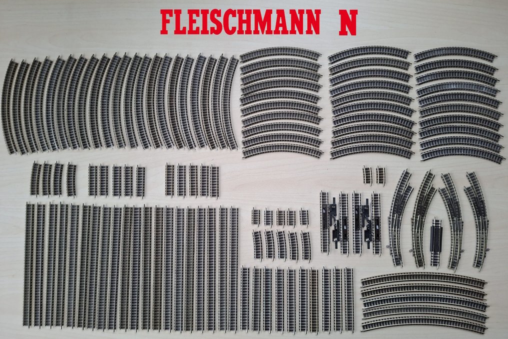 Fleischmann N - 9100 serie - Modeltreinsporen (120) - Assortiment Rails en Wissels #1.0