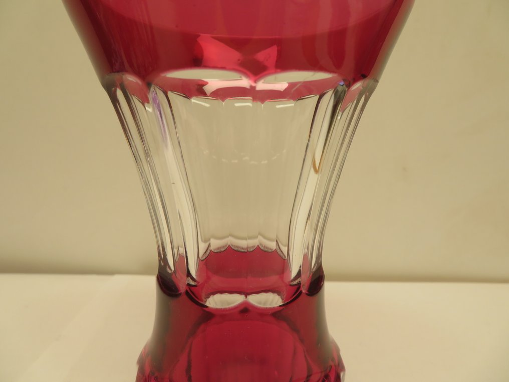 Val Saint Lambert - 花瓶  - 水晶 - 复古艺术装饰勃艮第 #4.3