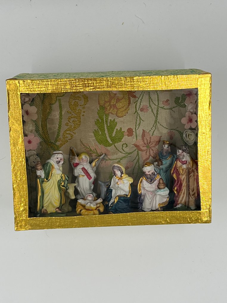 Σκηνή γέννησης - Μετάξι - Belen, ύφασμα, μετάξι. #2.1