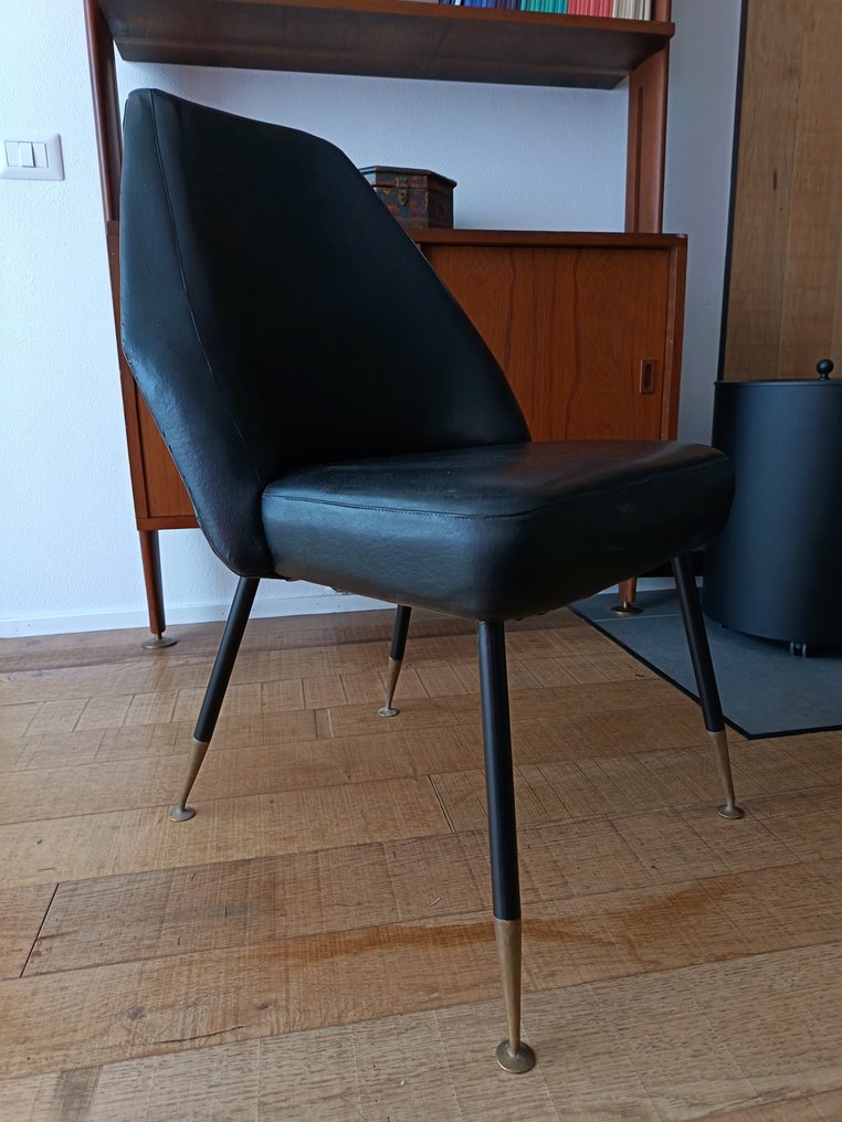 Arflex - Carlo Pagani - Campanula - Stol - Træ, Forgyldt messing, Polyurethan #1.0