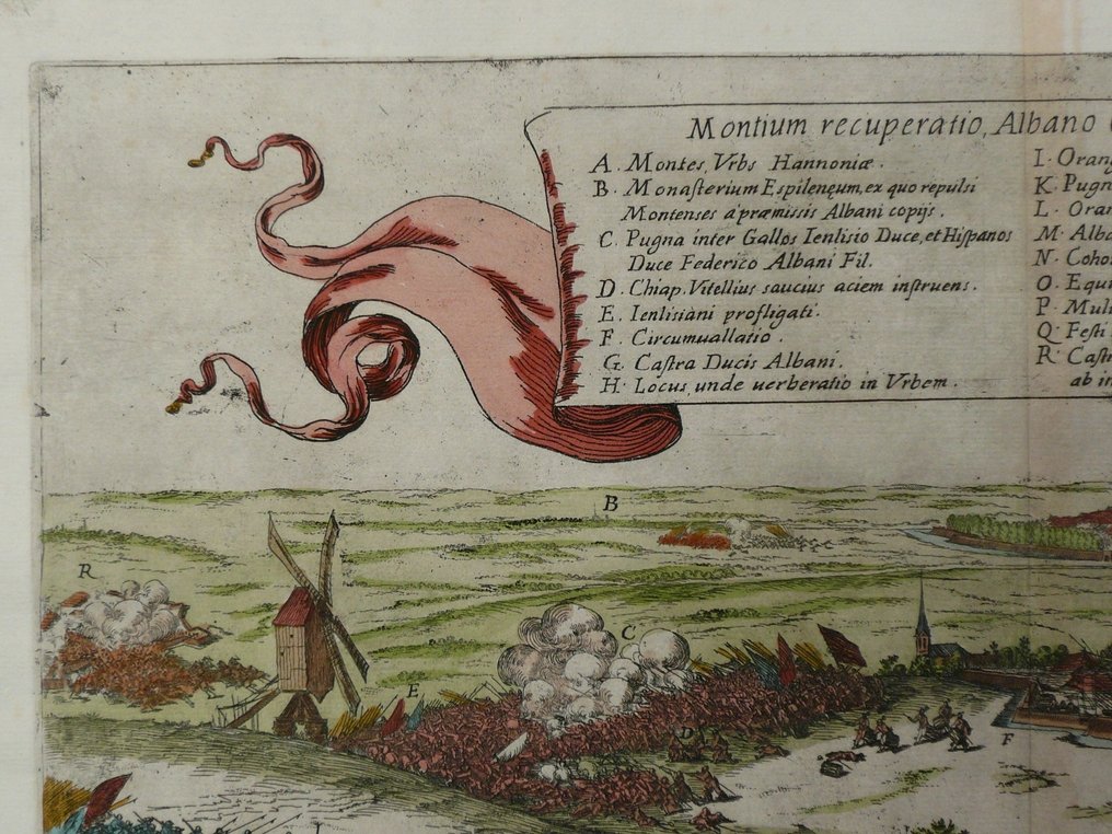 Belgio - Mons / Bergen; F. Strada / Francisci Corbelletti - Montium recuperatio Albano Gubernatore 1572 - 1621-1650 #2.1