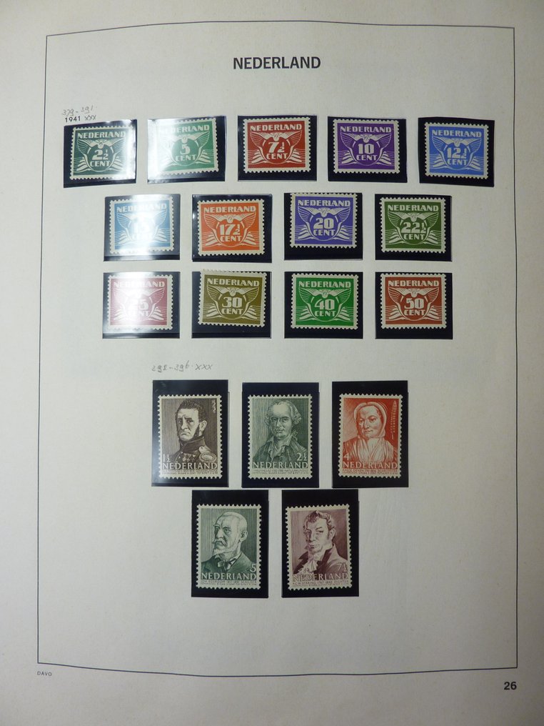 荷兰 1940/1967 - 收藏在DAVO相册中，未贴邮票的收藏 - Tussen NVPH 356/373 en 894/898 #3.2