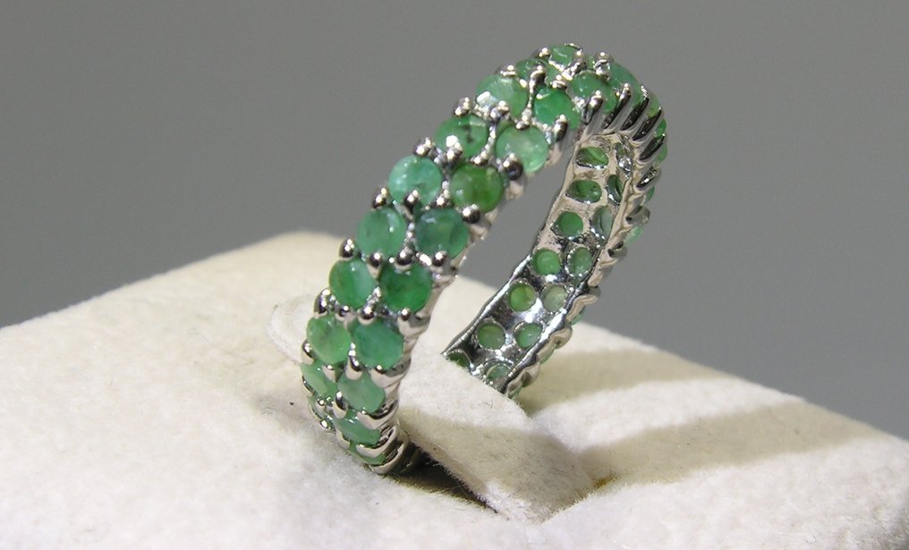 Szmaragd Pierścień - Wysokość: 22.3 mm - Szerokość: 22.3 mm- 3.3 g - (1) #1.0