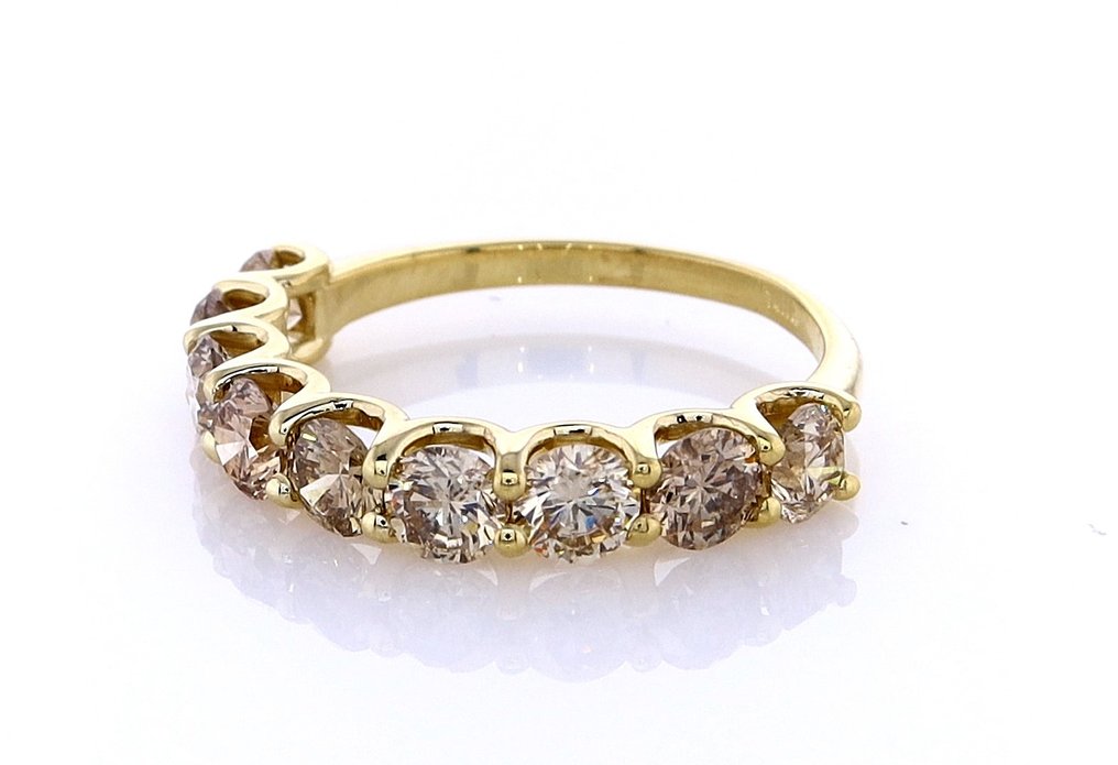 Sans prix de réserve - Bague - 14 carats Or jaune - 1.99ct. tw. Diamant (Couleur naturelle) #2.1