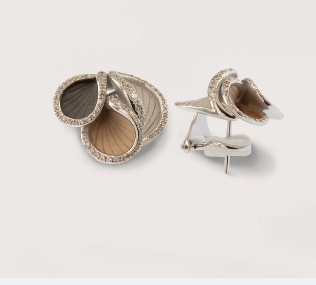 Annamaria Cammilli - Σκουλαρίκια - MUSA - 18 καράτια Λευκός χρυσός - 0.74ct. tw. Διαμάντι (Φυσικό) #2.1