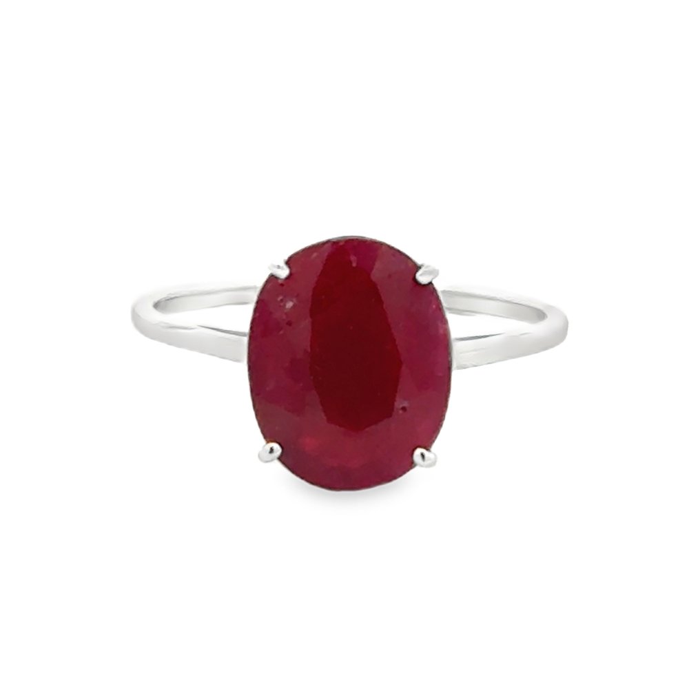 Zonder minimumprijs - Ring - 14 karaat Witgoud -  2.73ct. tw. Robijn #1.0