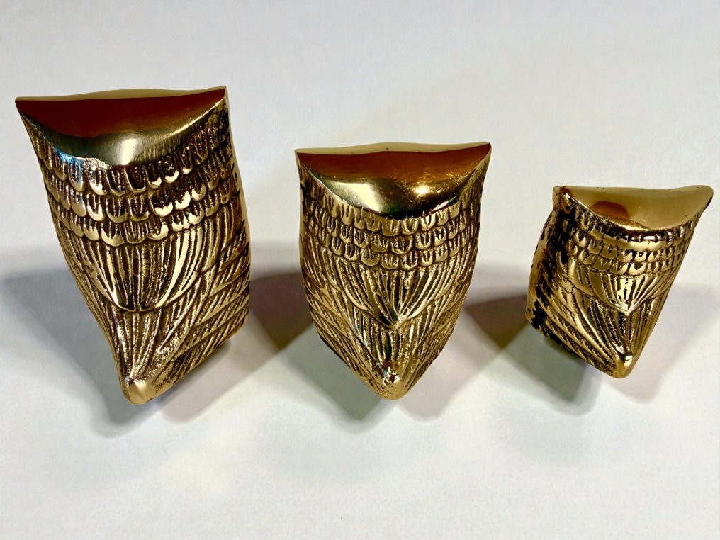 Caravell Design - Owls - Statuette - 1960's vintage (3) - Messing #4.3