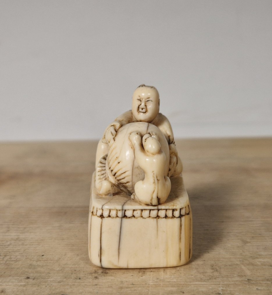 笨蛋带着猴子 - 象牙 - 日本 - Late Edo period #1.0