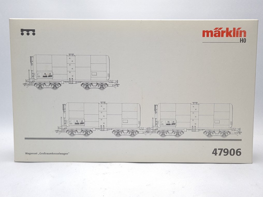 Märklin H0 - 47906 - Zestaw modeli wagonu towarowego (1) - Zestaw 3-częściowy dużej pojemności cystern typu Ksl - DB #1.0