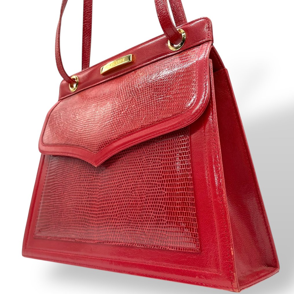 Yves Saint Laurent - YSL Embossed Leather One-Shoulder Bag with Logo Plate - 挎包 #1.0