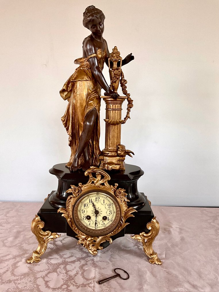 Kandallóóra - Cink (spelter), Üveg, Sárgaréz - 1850-1900 #2.1