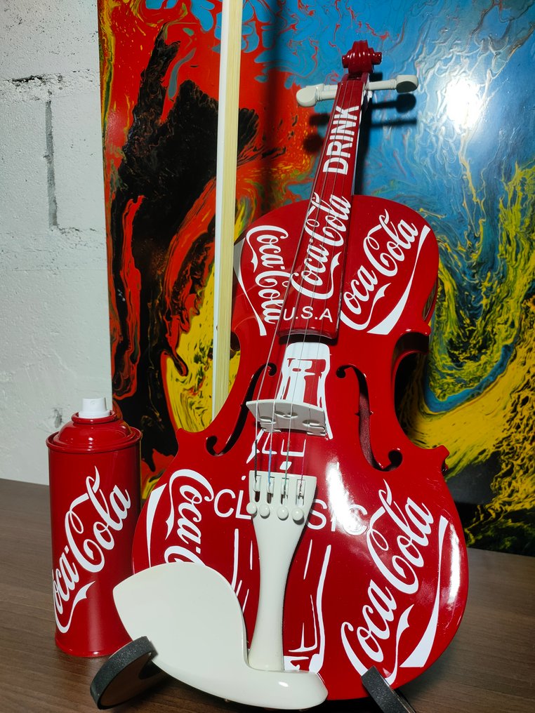 fp pop art - Coca cola Classic violon (60cm) avec Bombe Coca cola luxury Limited Édition 4/10 #1.0