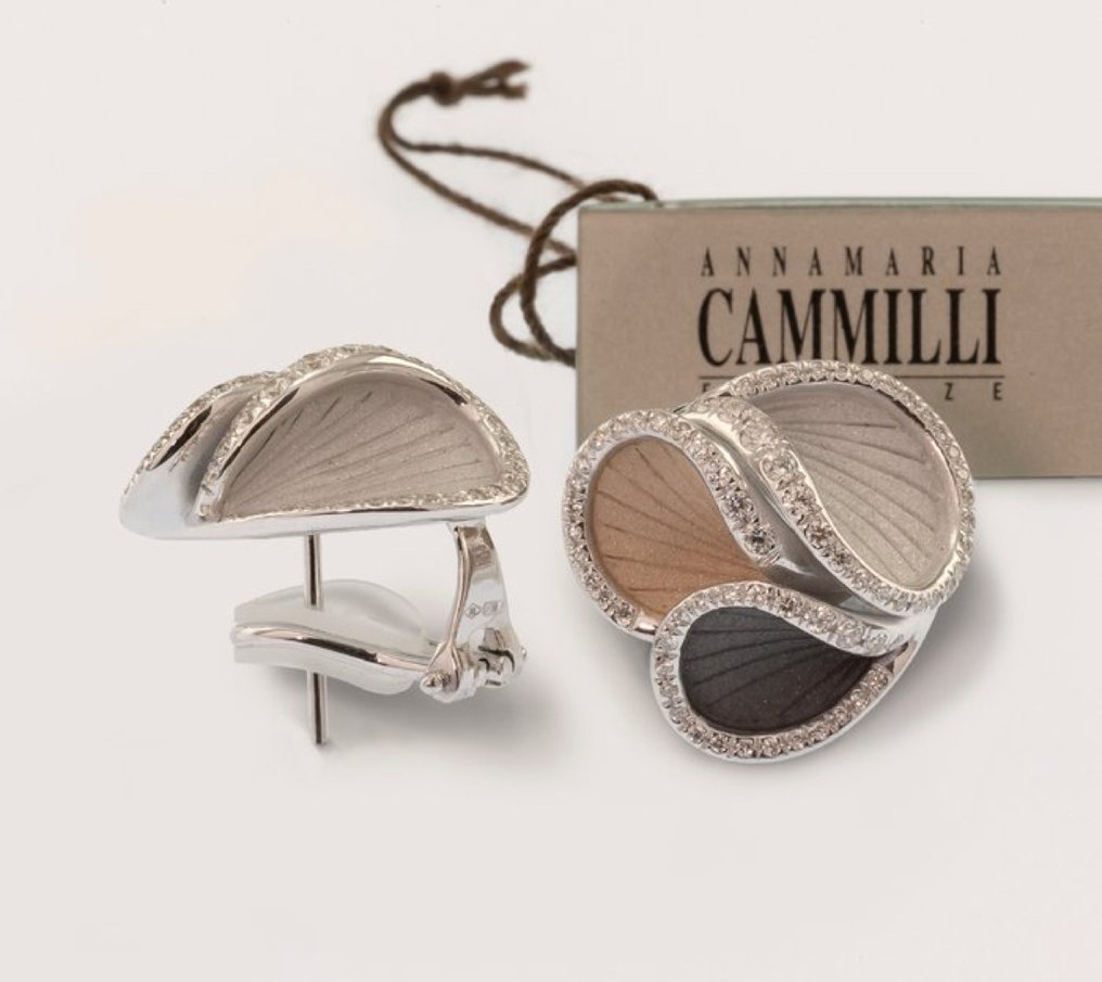 Annamaria Cammilli - Σκουλαρίκια - MUSA - 18 καράτια Λευκός χρυσός - 0.74ct. tw. Διαμάντι (Φυσικό) #1.0