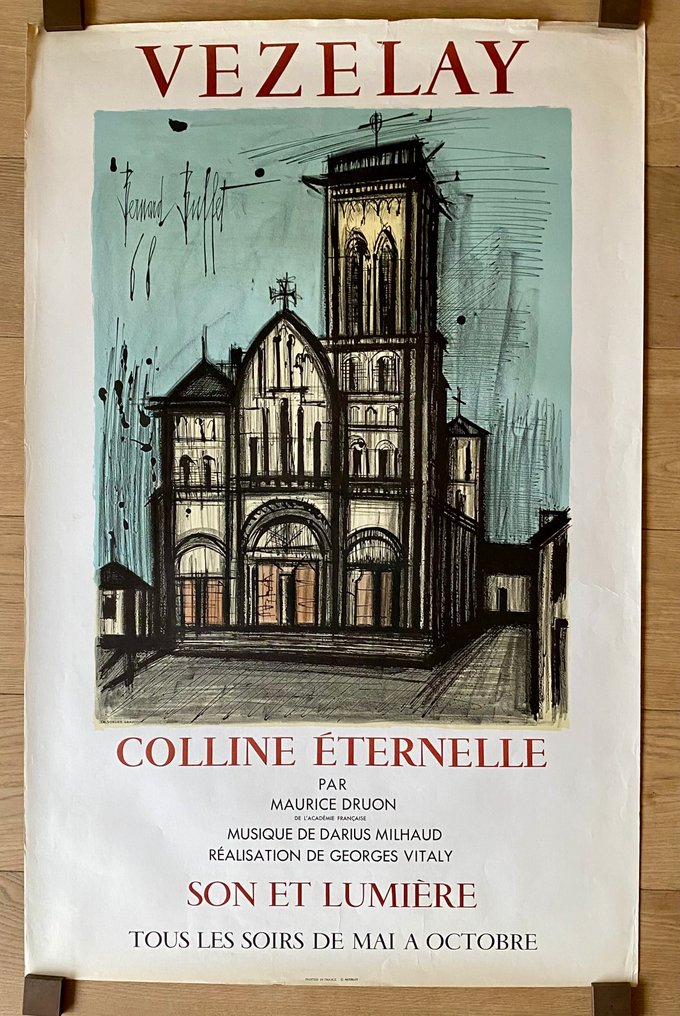 bernard buffet - Bernard Buffet Vezelay - Lata 60. #1.0