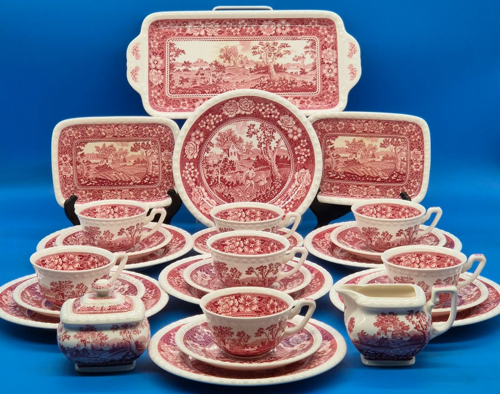 Villeroy & Boch Mettlach – „Rusticana“ – Kaffeeservice im Mettlacher Kupferdruck, unterglasur - Σετ καφέ - Πορσελάνη #1.0