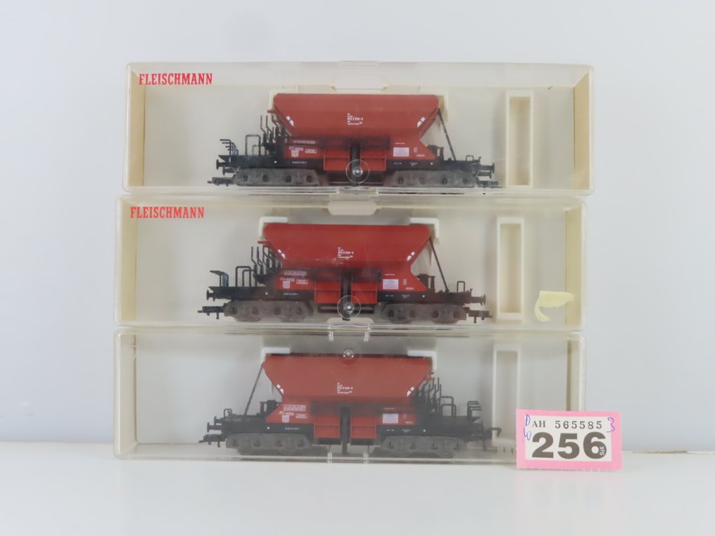Fleischmann H0 - 5525 - Model train freight carriage (3) - 3x 4-axle self-unloaders - DB #2.1