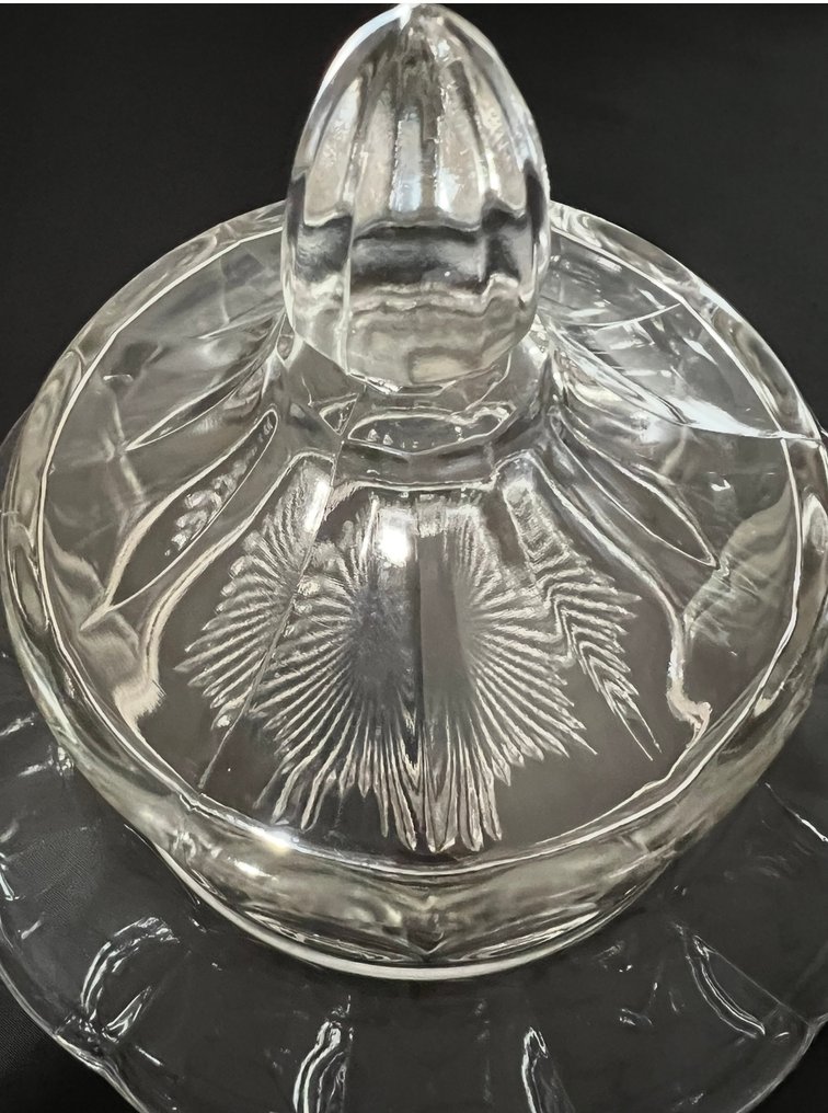 Val Saint Lambert - Charles Graffart - Smørskål (2) - Larges côtes plates - Glas - Kaasstolp Luxval #3.2