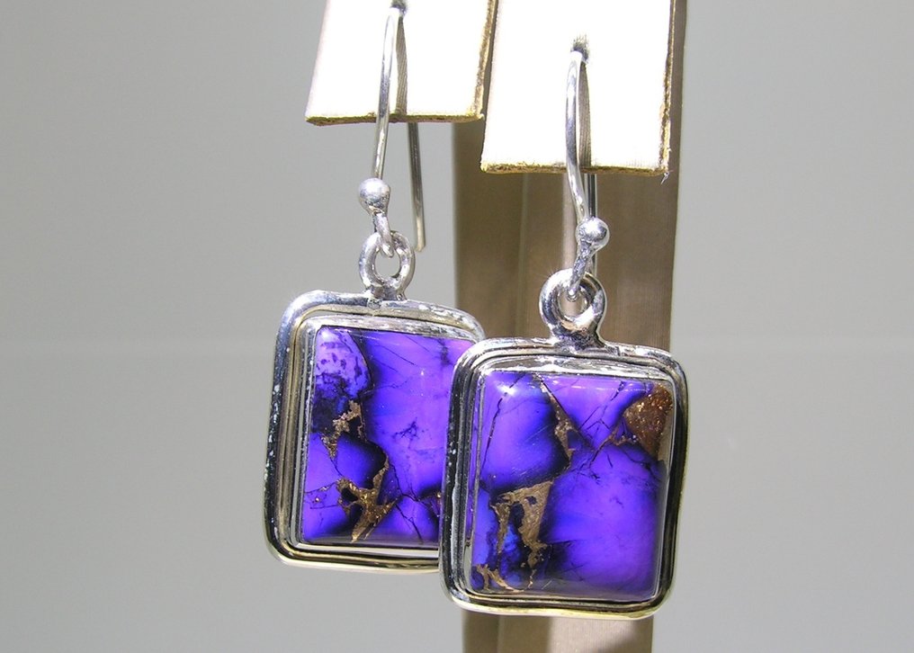 Türkiz Fülbevalók - Magasság: 32 mm - Szélesség: 14 mm- 6.06 g - (2) #1.0