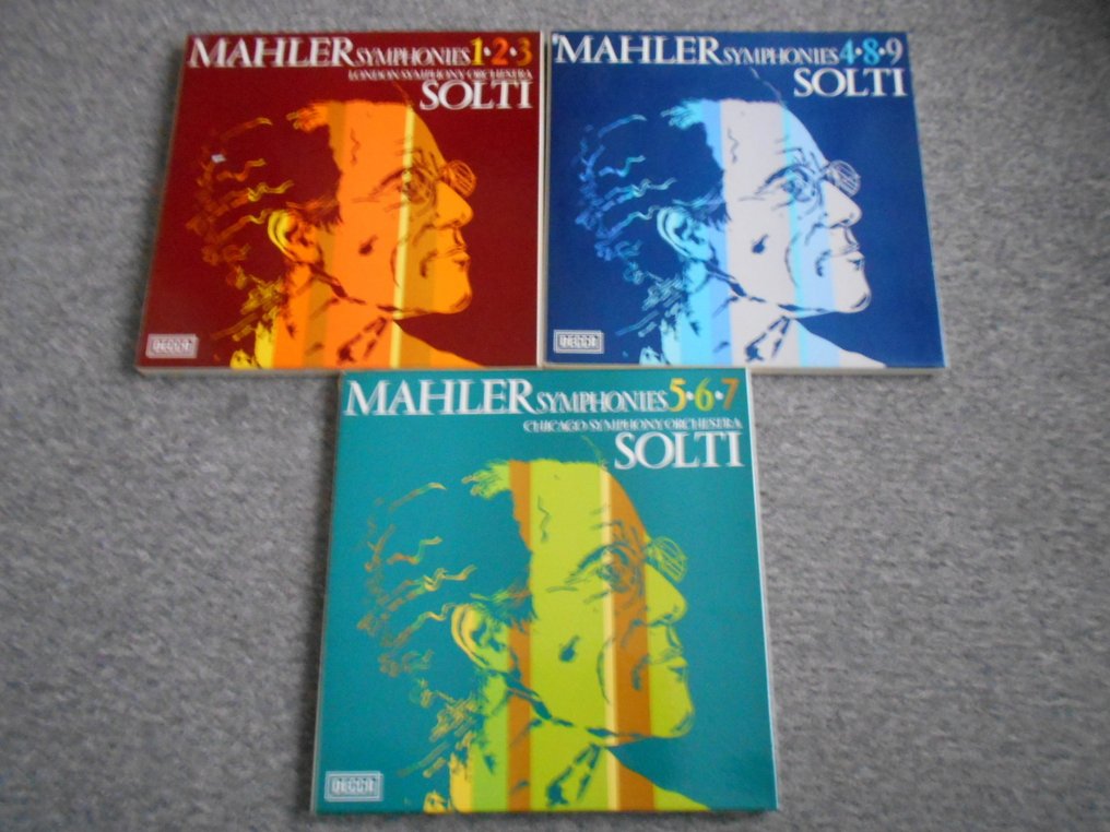 Mahler - Decca, 3 Boxsets; Mahler Symphonies 1-9, CSO, Solti, 14 lps - 多個標題 - LP 專輯(多個) - 立體聲 - 1969 #1.0