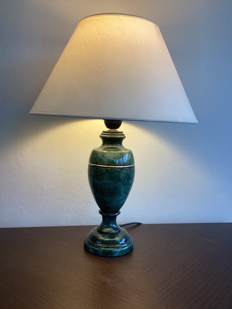 台灯 - 绿色中的优雅 - 釉, 大理石, 石头 - 迷人可爱的灯 #4.3