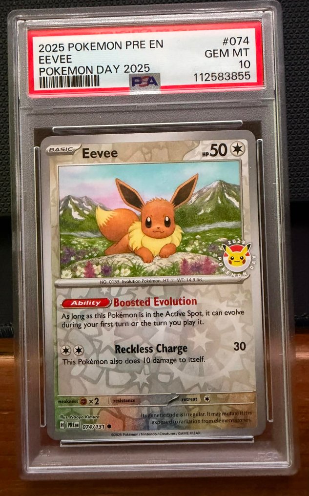 Pokémon Graded card - Eevee Pokemon Day 2025 Reverse Cosmos Holo 074/131 Begrænset udgave - PSA 10 - Various sets #2.1