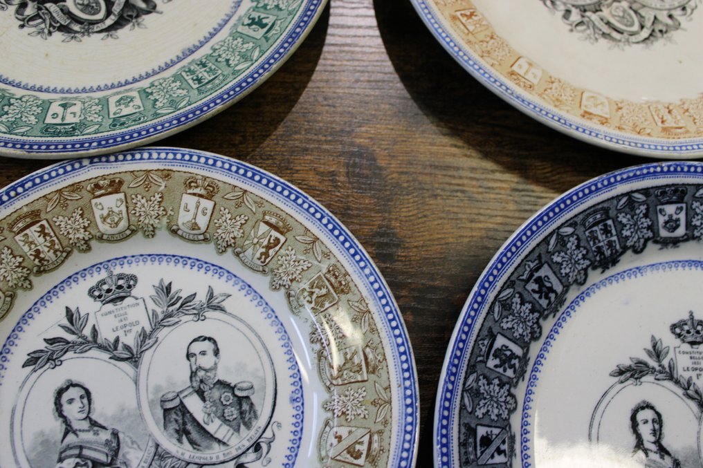 Keramis Boch - Tányér (6) - Creamware - Léopold - Marie-Henriette #1.0