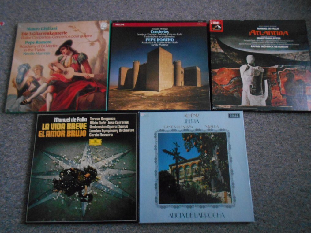Pepe Romero - 多位藝術家 - Curated Collection of Spanisch Composers: Falla, Rodrigo, Albeniz etc., 5 boxsets. 11 lps - 多個標題 - LP 專輯(多個) - 立體聲 - 1977 #1.0