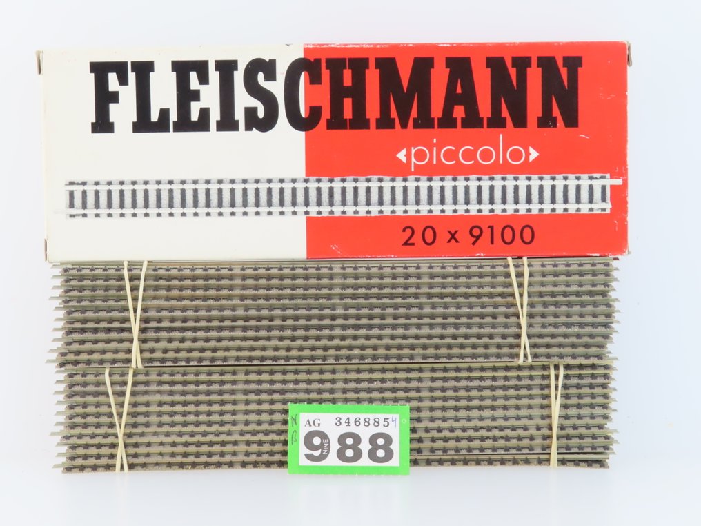 Fleischmann N - 9100 - Modellbahngleise (40) - 40 Rechte Railstücke 222 mm, Piccolo #1.0