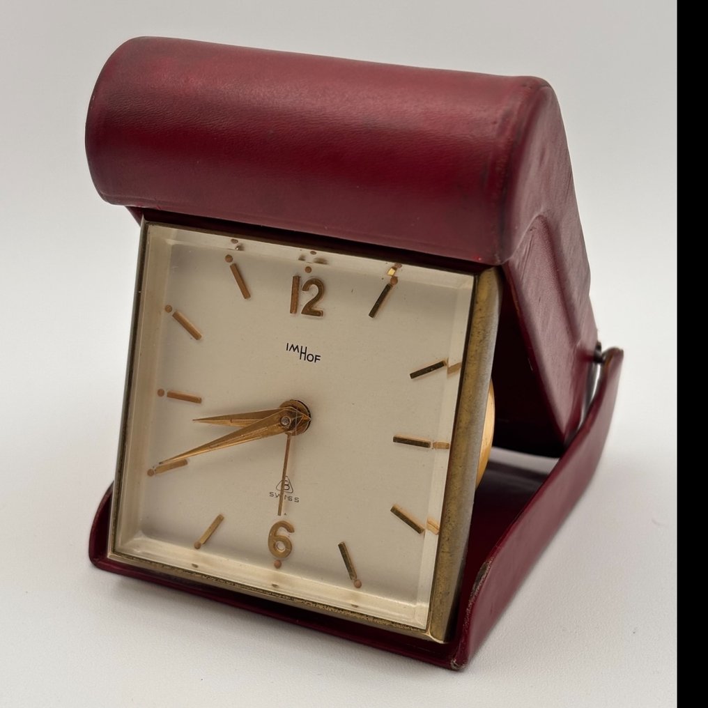 Reiseklokke - Ihmhof venduto da Pisa Milano -  Moderne fra midten av århundret Messing, Lær - 1960-1970 - Swiss Lever Escapement #1.0